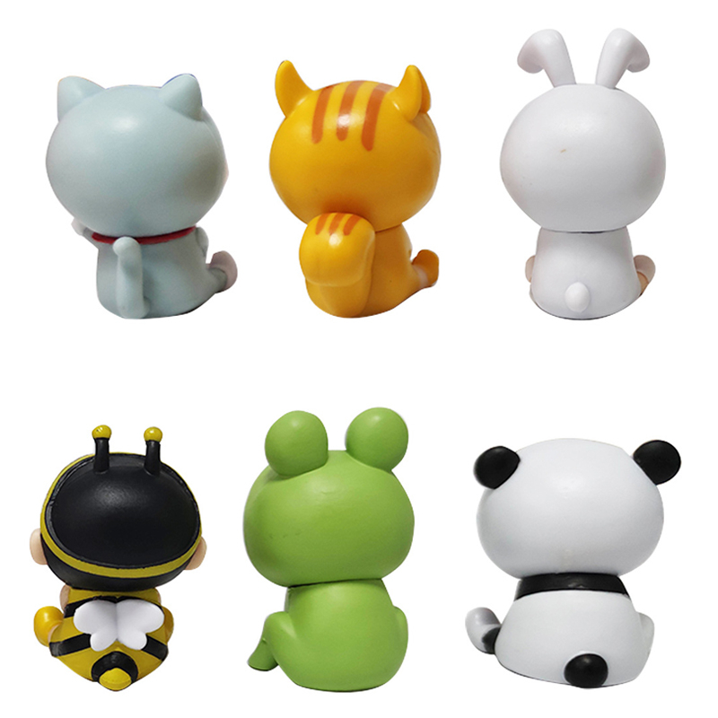 Set 6 Mô Hình Đồ Chơi Nhân Vật Yoshito Usui Shin-chan / Ếch / Mèo / Gấu Trúc / Thỏ Bằng PVC