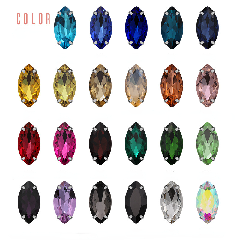 Đá Pha Lê Hình Móng Ngựa 4 * 8mm 5 * 10mm Trang Trí Quần Áo