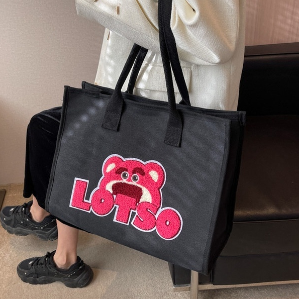 YADOU Túi vải Cỡ Lớn Họa Tiết Hoạt Hình Phong Cách Nhật Bản