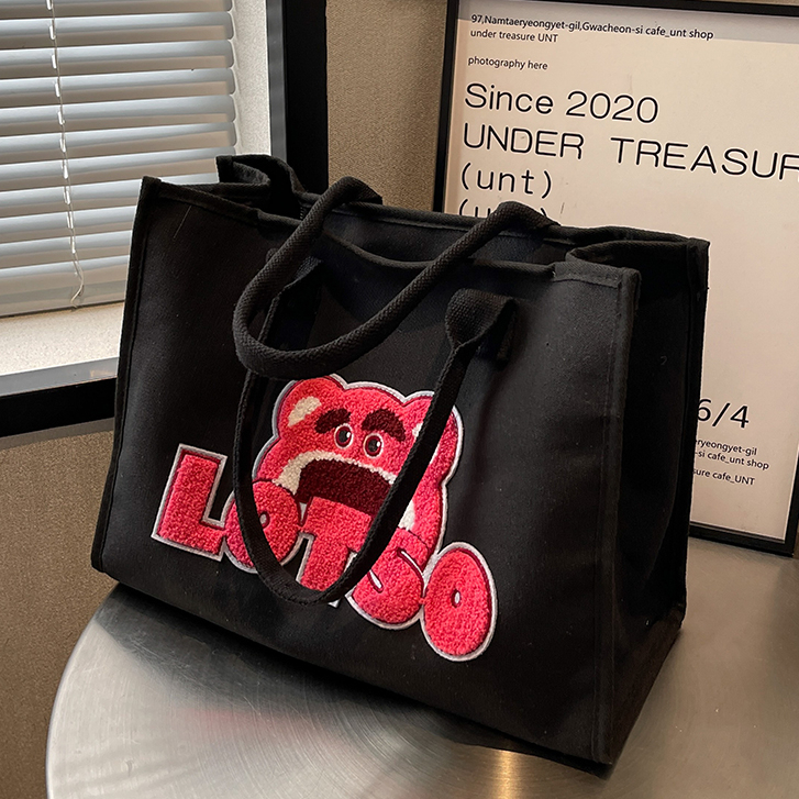 YADOU Túi vải Cỡ Lớn Họa Tiết Hoạt Hình Phong Cách Nhật Bản