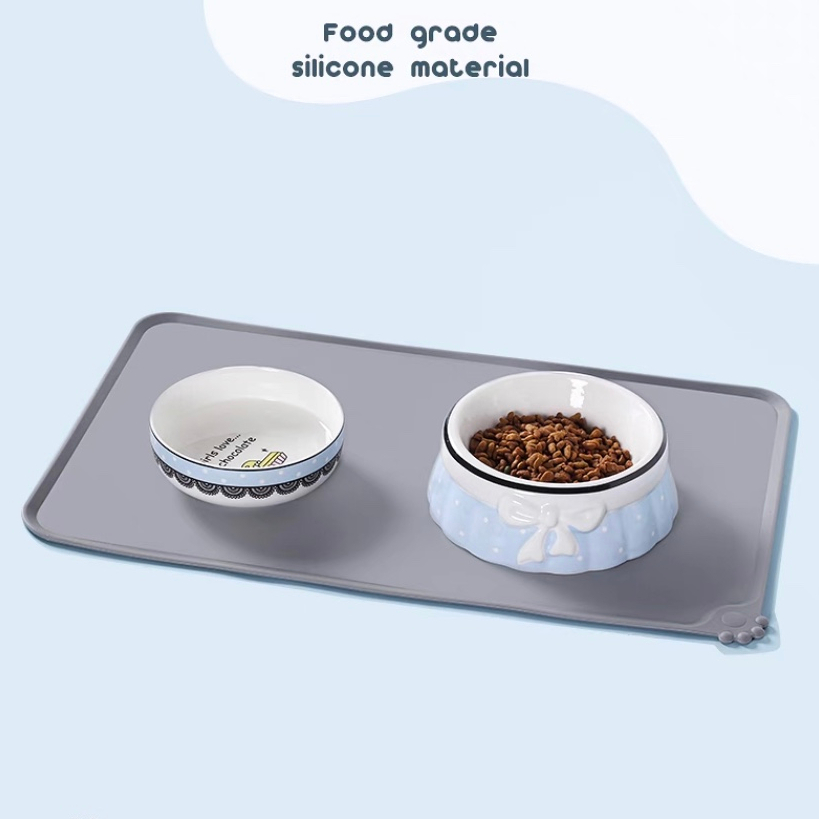 Elsabell. Tấm Lót Bàn Ăn bằng silicon cho Chó mèo thú cưng Chống thấm nước chống trượt