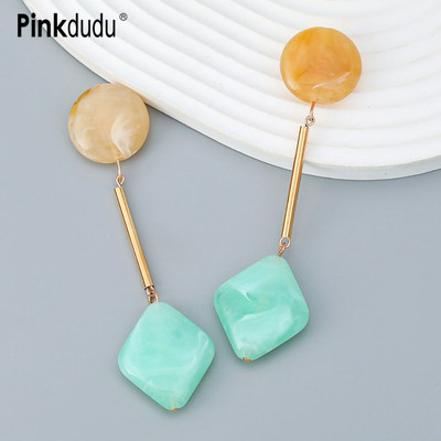 Bông Tai Tròn Bằng Hợp Kim Acrylic Màu Tương Phản Đơn Giản Thời Trang Cho Nữ PD1304