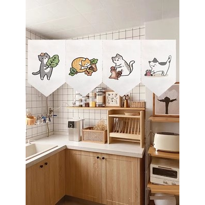 Rèm Cửa Ngắn In Hình Lá Cờ Độc Đáo Trang Trí Nhà Cửa