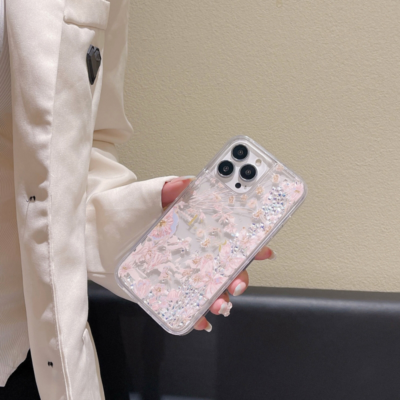 Ốp Điện Thoại Mềm Trong Suốt Chống Sốc Phối Kim Tuyến Nước Cho iPhone 14 13 12 11 Pro Max 14 Plus