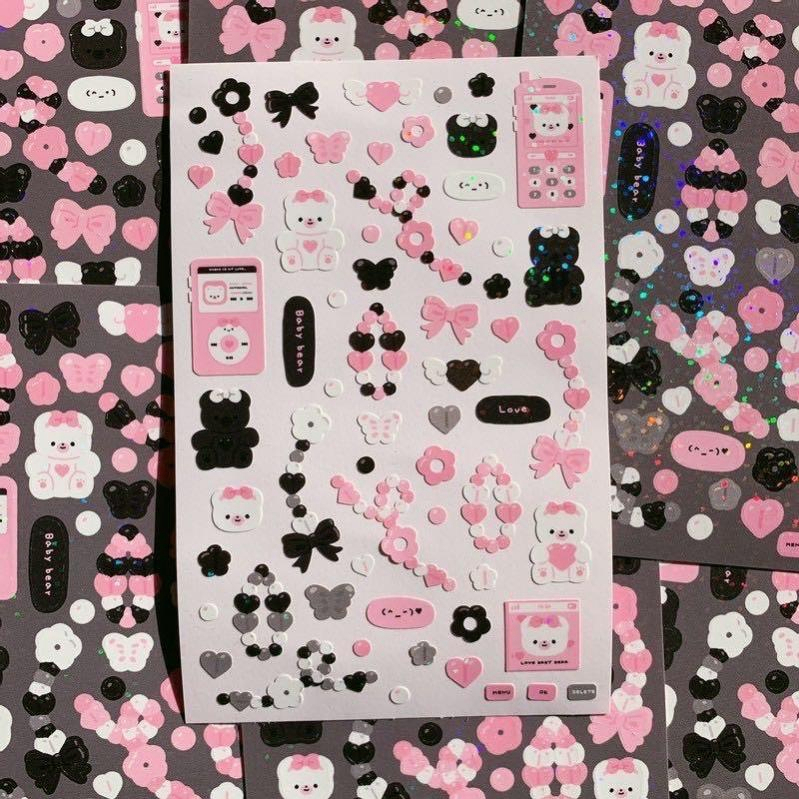 Miếng Dán Trang Trí Điện Thoại Hình Gấu Hoạt Hình Dễ Thương