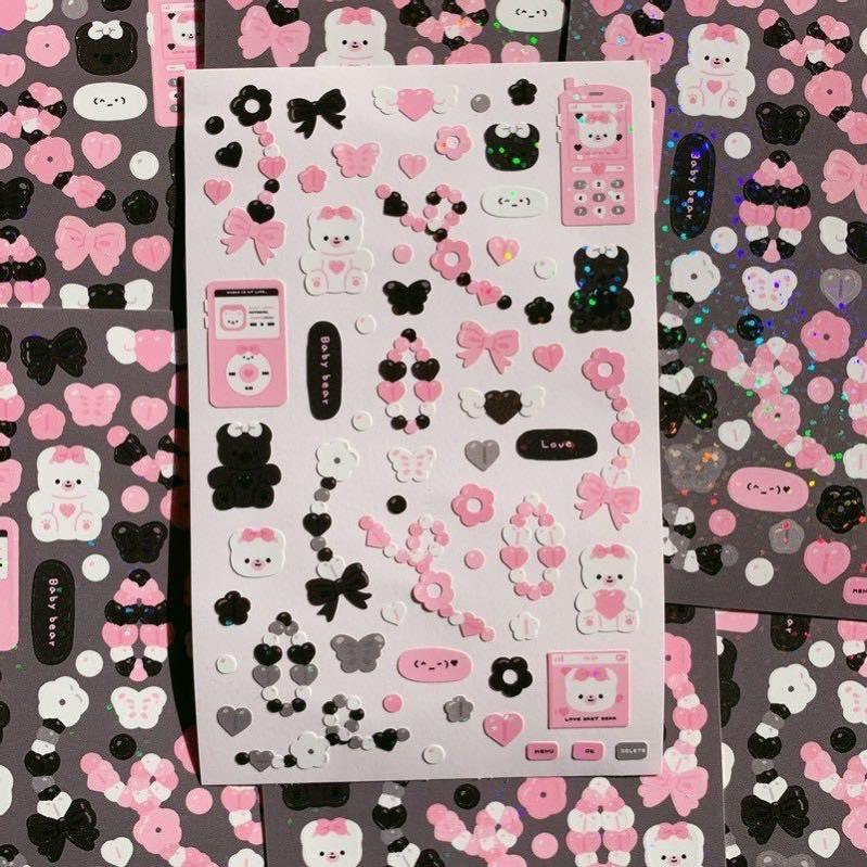 Miếng Dán Trang Trí Điện Thoại Hình Gấu Hoạt Hình Dễ Thương
