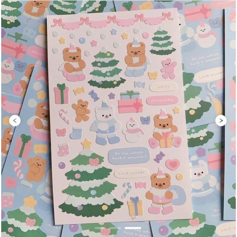 Miếng Dán Trang Trí Điện Thoại Hình Gấu Hoạt Hình Dễ Thương