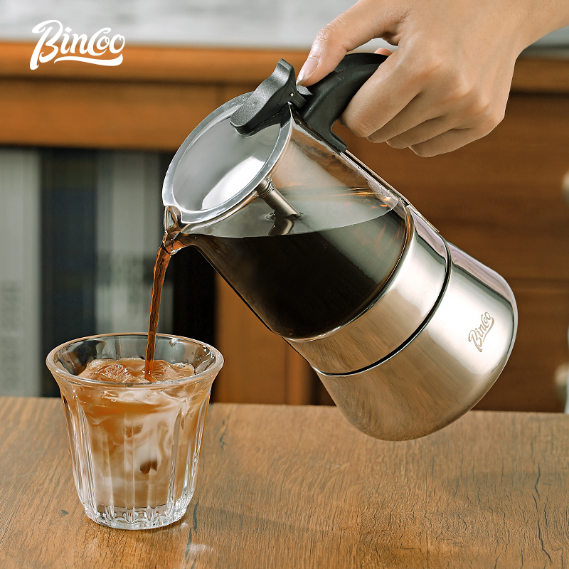 Bincoo Bình Pha Cà Phê Espresso 200ml Bằng Thép Không Gỉ