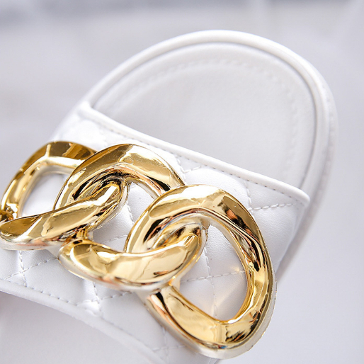 Giày Sandal 3CM Đế Dày Khóa Kim Loại Thời Trang Mùa Hè Hàn Quốc Cho Nữ