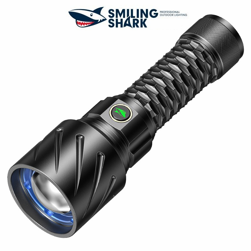 SmilingShark SD7012 Led Đèn pin siêu sáng M80 10000Lumens 3 chế độ 26650 USB có thể sạc lại không thấm nước ngoài trời cắm trại đi bộ câu cá làm việc chiếu sáng