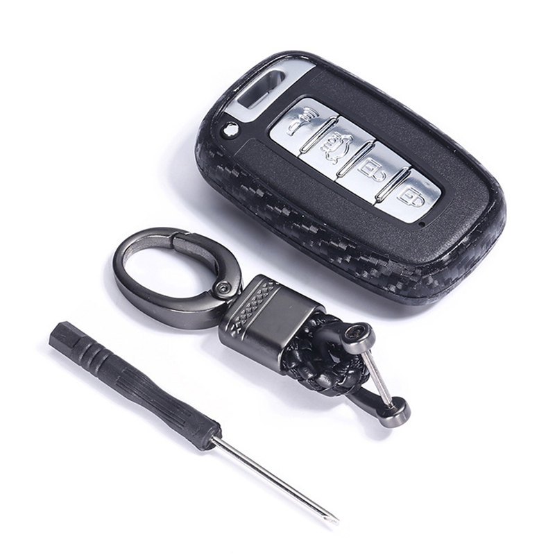 Silicone Ốp chìa khóa carbon xe Kia Forte, Kia Sorento, Kia Carens 2009-2012 kèm móc treo