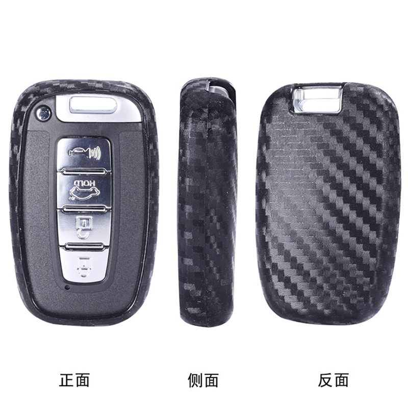 Silicone Ốp chìa khóa carbon xe Kia Forte, Kia Sorento, Kia Carens 2009-2012 kèm móc treo