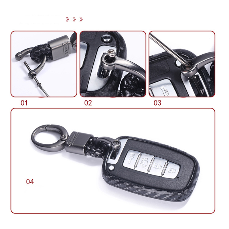 Silicone Ốp chìa khóa carbon xe Kia Forte, Kia Sorento, Kia Carens 2009-2012 kèm móc treo
