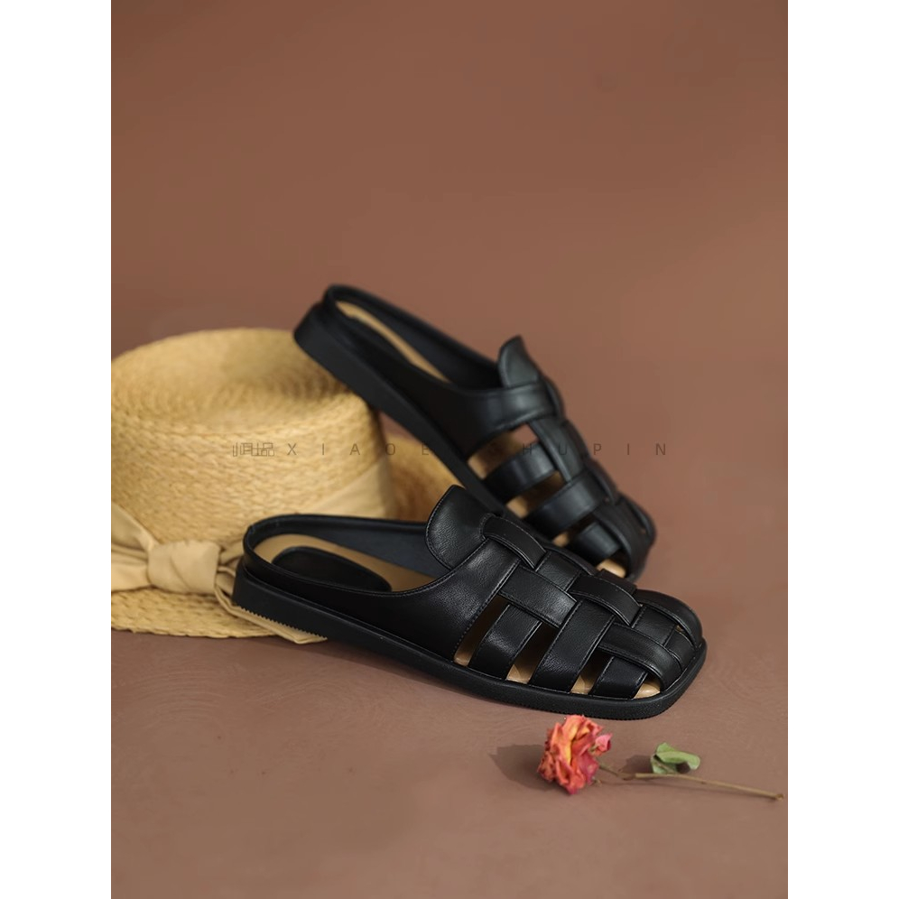 Dép Sandal Đế Bằng Mũi Vuông Thiết Kế Mới Thời Trang Mùa Hè Dành Cho Nữ