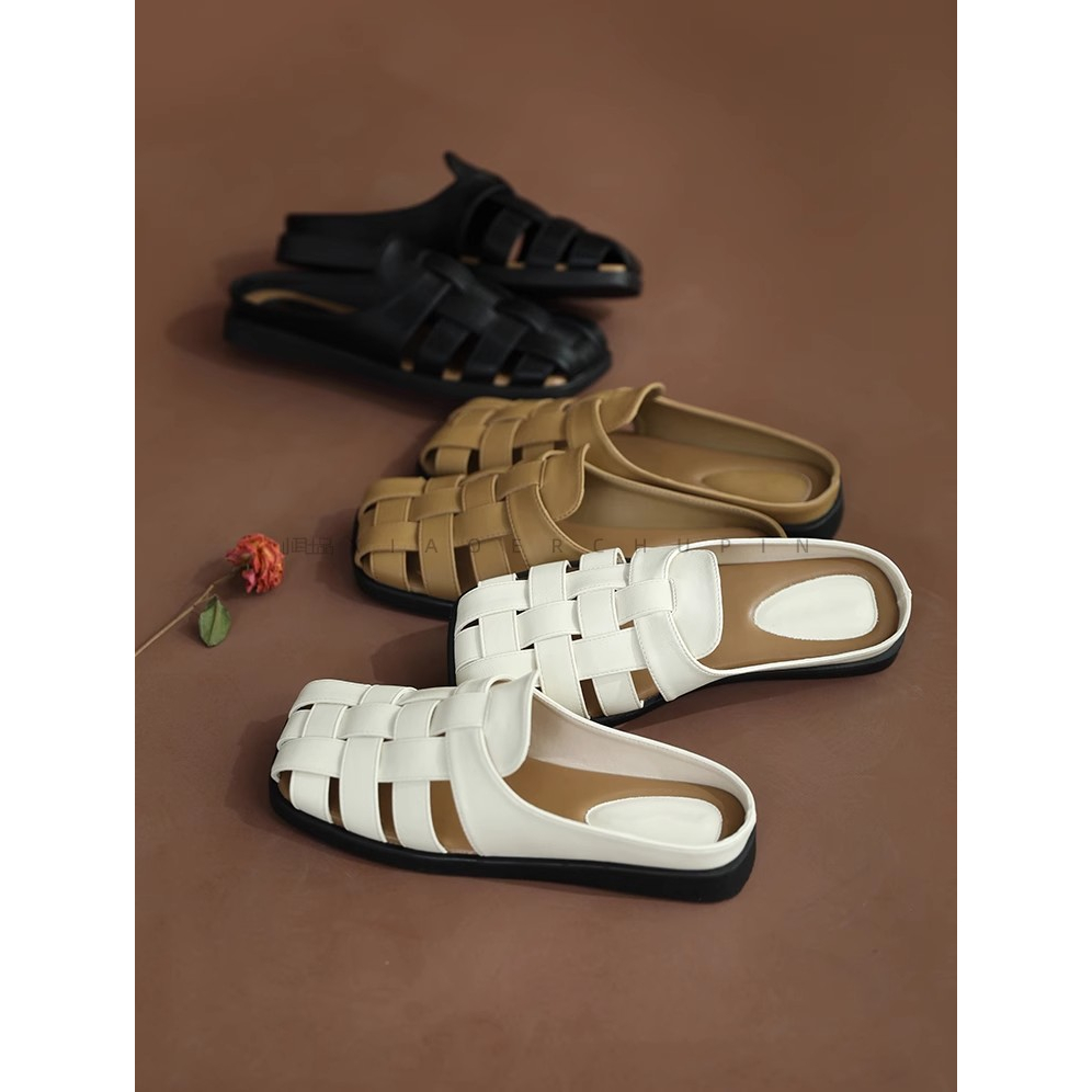 Dép Sandal Đế Bằng Mũi Vuông Thiết Kế Mới Thời Trang Mùa Hè Dành Cho Nữ