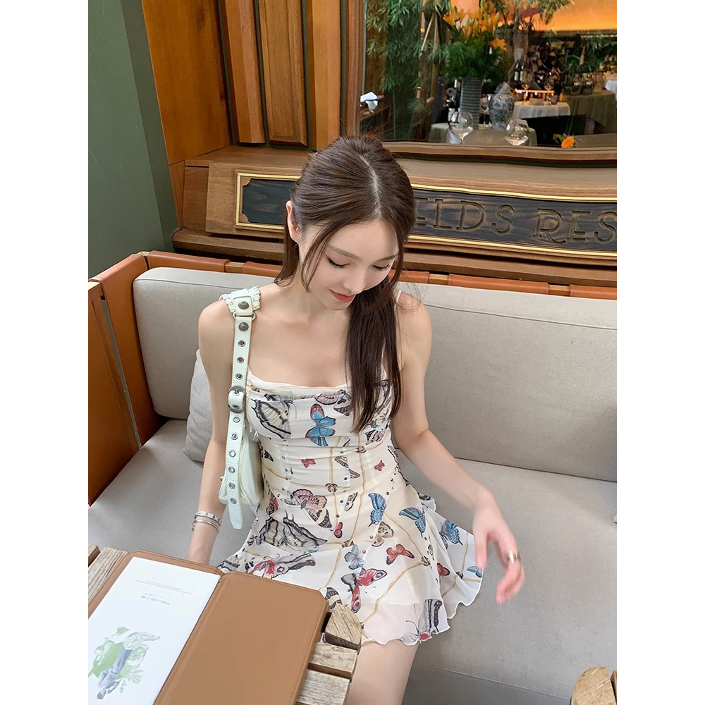 Đầm Hai Dây Đính Đinh Tán Thiết Kế Độc Đáo Thời Trang Mùa Hè Xinh Xắn Cho