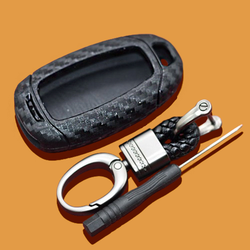 Ốp Khoá Accent 2021Ốp Chìa Khoá Accent Bọc Chìa Khoá Santafe Hyundai Kona Tucson I10 Sợi carbon silicone