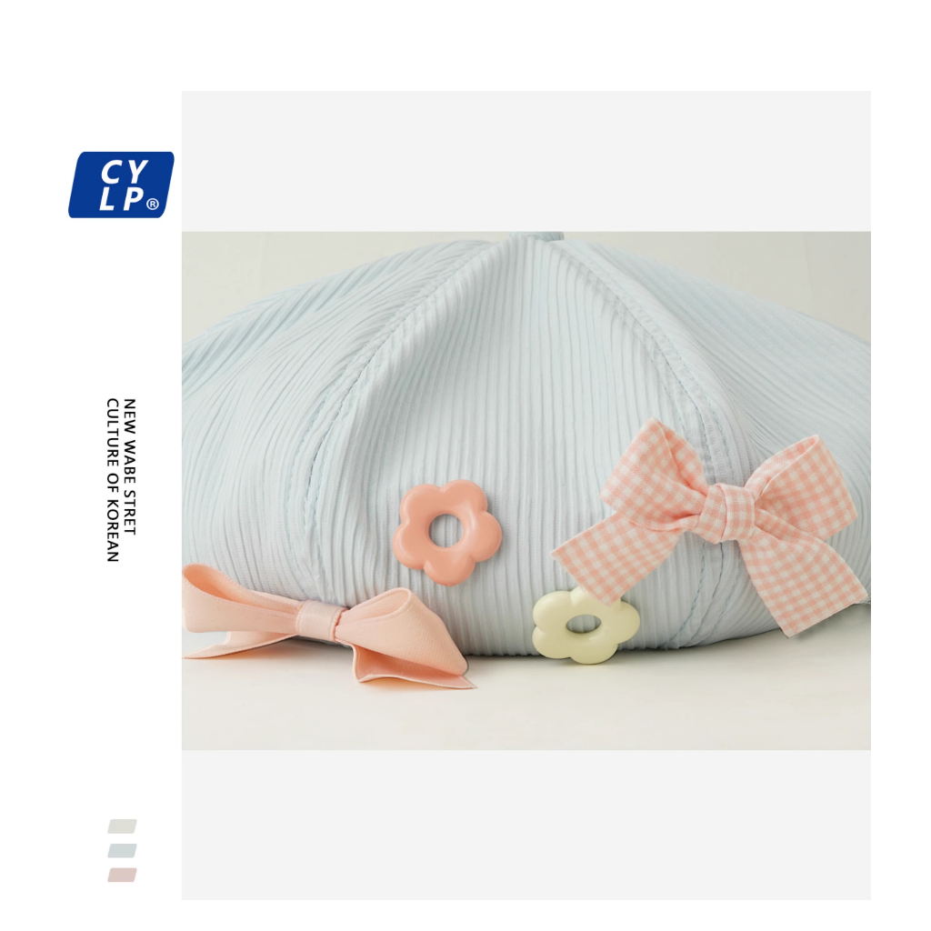 Mũ Beret Đính Nơ Hoa Nhỏ Dễ Thương Ngọt Ngào Thời Trang Mùa Hè Cho Nữ