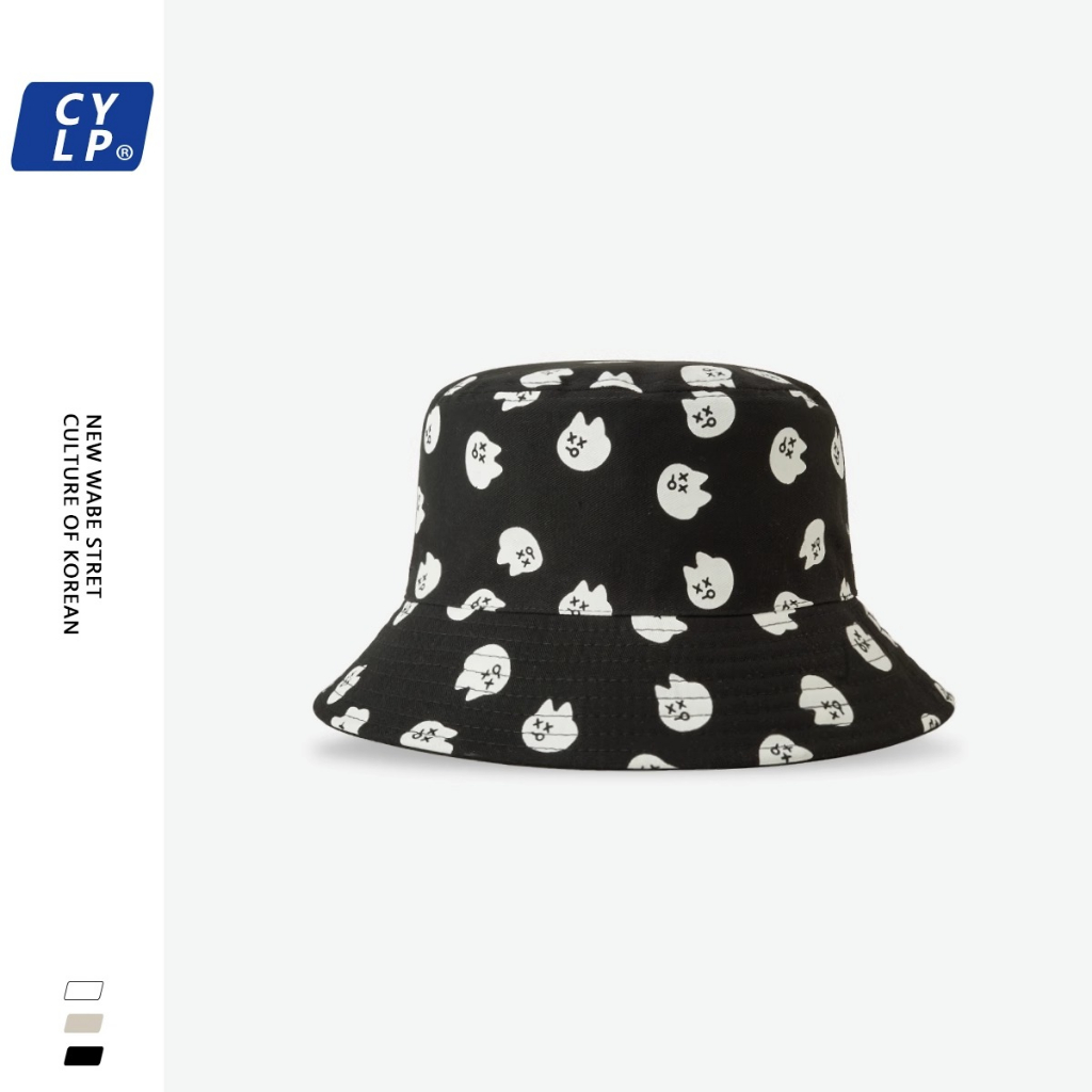 Nón Tai Bèo Hai Mặt Thêu Họa Tiết Mèo Dễ Thương Thời Trang Mùa Hè Cho Nữ