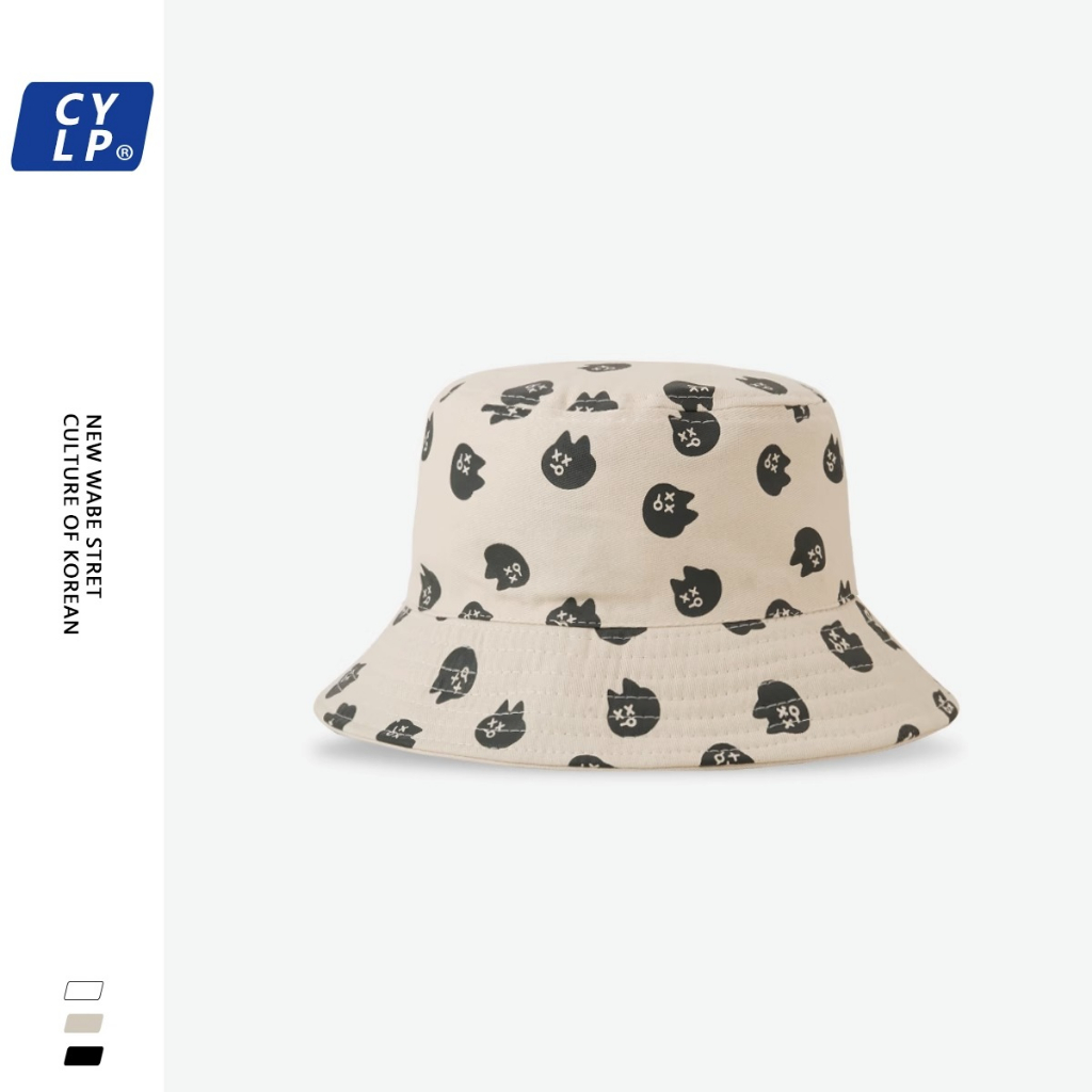 Nón Tai Bèo Hai Mặt Thêu Họa Tiết Mèo Dễ Thương Thời Trang Mùa Hè Cho Nữ