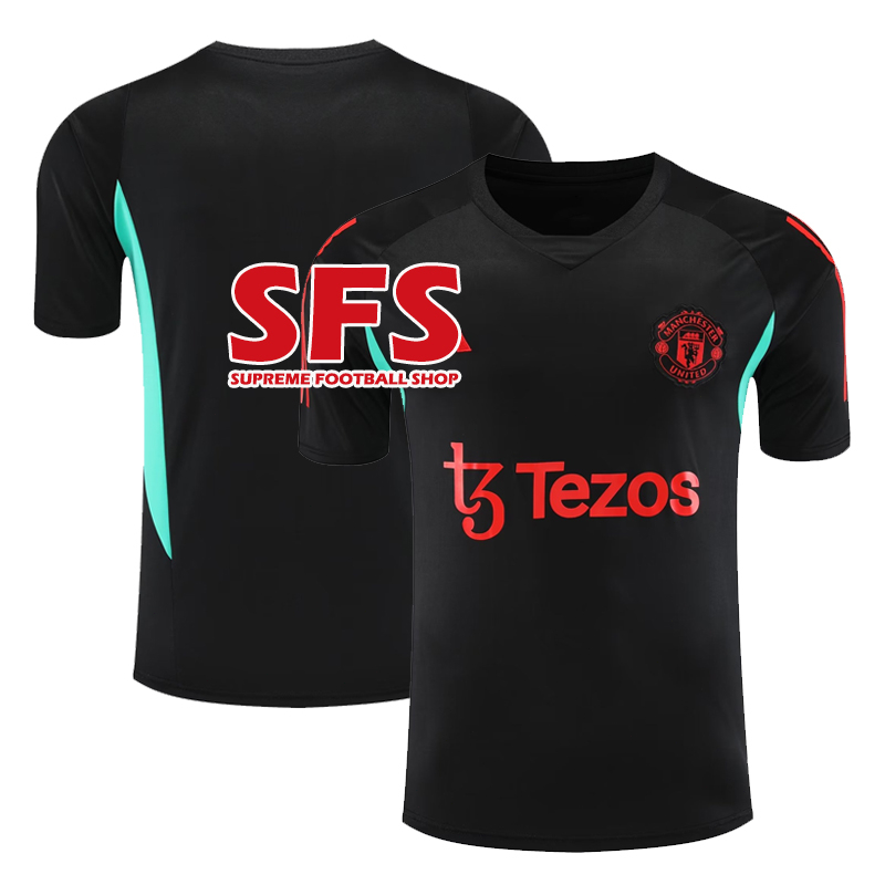 Áo Thun Đá Banh Màu Đen Size S-2XL 23-24 MU Man U Pre match Chất Lượng Cao