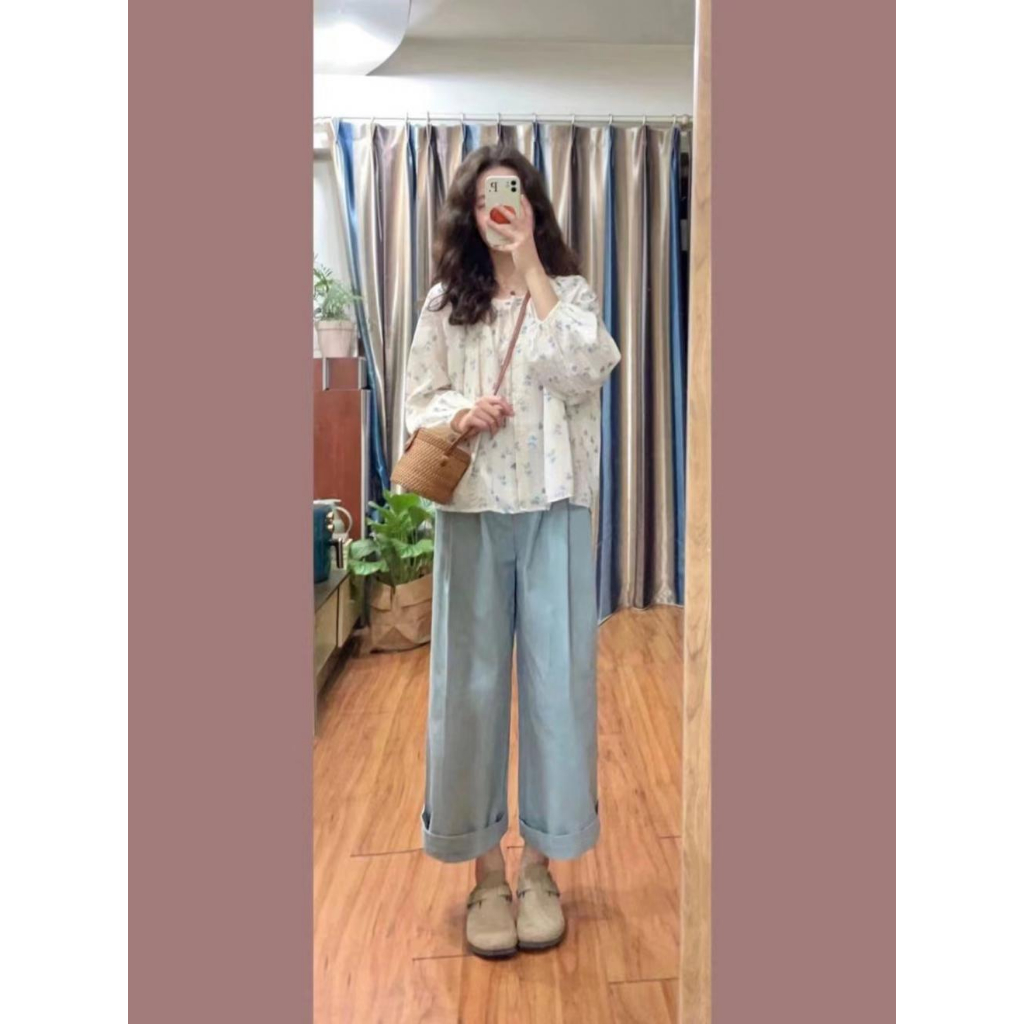 Áo Sơ Mi Nữ Dài Tay Thêu Hoa Phong Cách Hàn Quốc Baju Baju Wanita Lengan Panjang Hàng Mới Có Sẵn