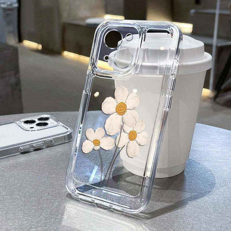 Ốp Điện Thoại Dẻo Trong Suốt Họa Tiết Hoa Xinh Xắn Thời Trang Cho IPhone 14 Pro Max 13 12 11 XR XS X 8 7 6 6S Plus SE 2020