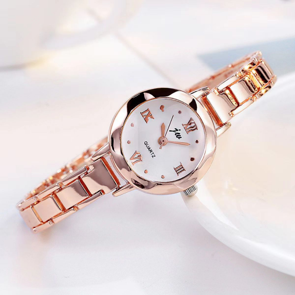 Đồng Hồ Đeo Tay Dây Xích Kim Loại Màu Trắng Phong Cách Mori Dành Cho Nữ Sinh Trung Học
