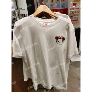 DISNEY Áo Thun Uniqlo Tay Ngắn Chất Liệu Cotton In Hoạ Tiết Mickey Dành Cho Cặp Đô