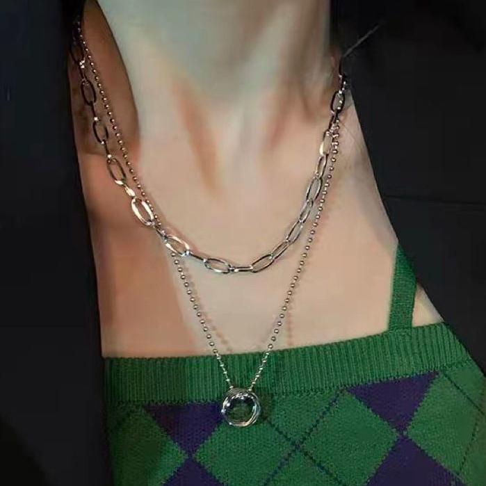 Dây Chuyền Hai Lớp Thiết Kế Sang Trọng Thời Trang Bốn Mùa Cho Nữ