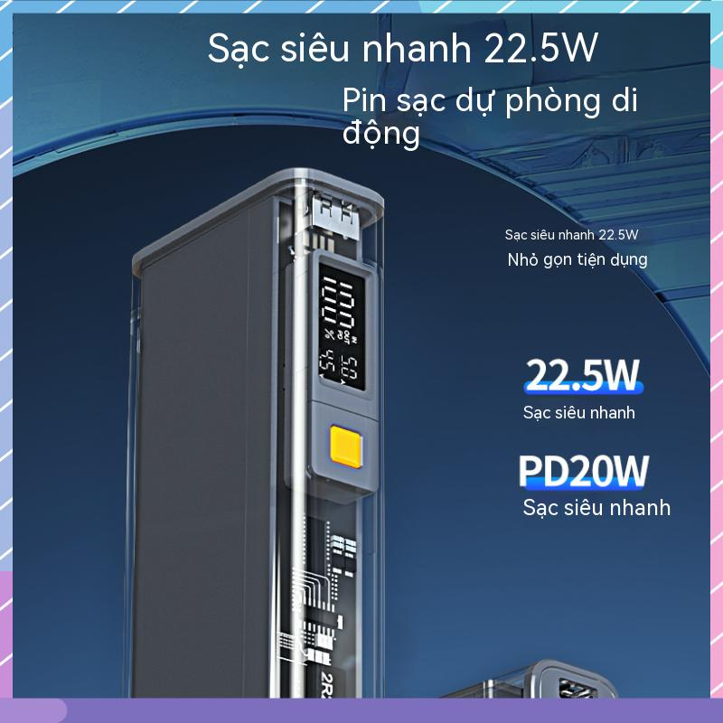 Pin Sạc Dự Phòng 20000mAh PD22.5W Có Màn Hình Hiển Thị Dung Lượng Lớn Cho Samsung / Xiaomi / oppo / vivo