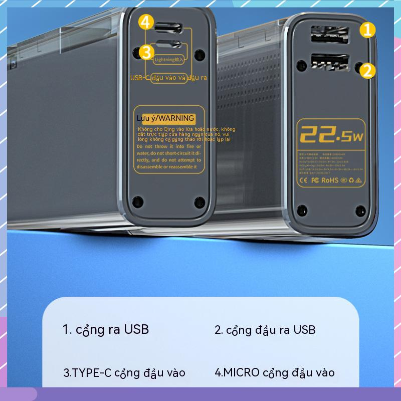Pin Sạc Dự Phòng 20000mAh PD22.5W Có Màn Hình Hiển Thị Dung Lượng Lớn Cho Samsung / Xiaomi / oppo / vivo