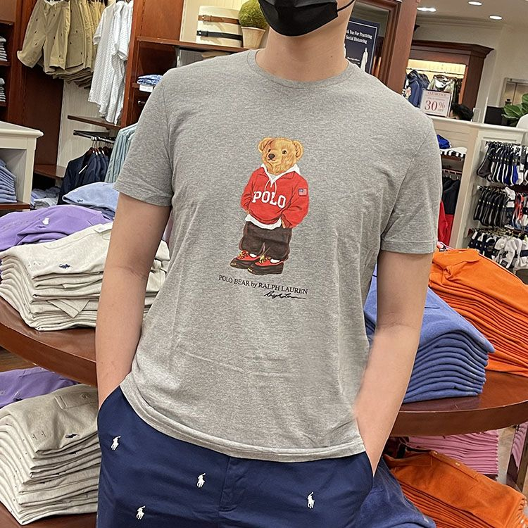 Áo Thun Nam Ngắn Tay Thể Thao In Hình Gấu