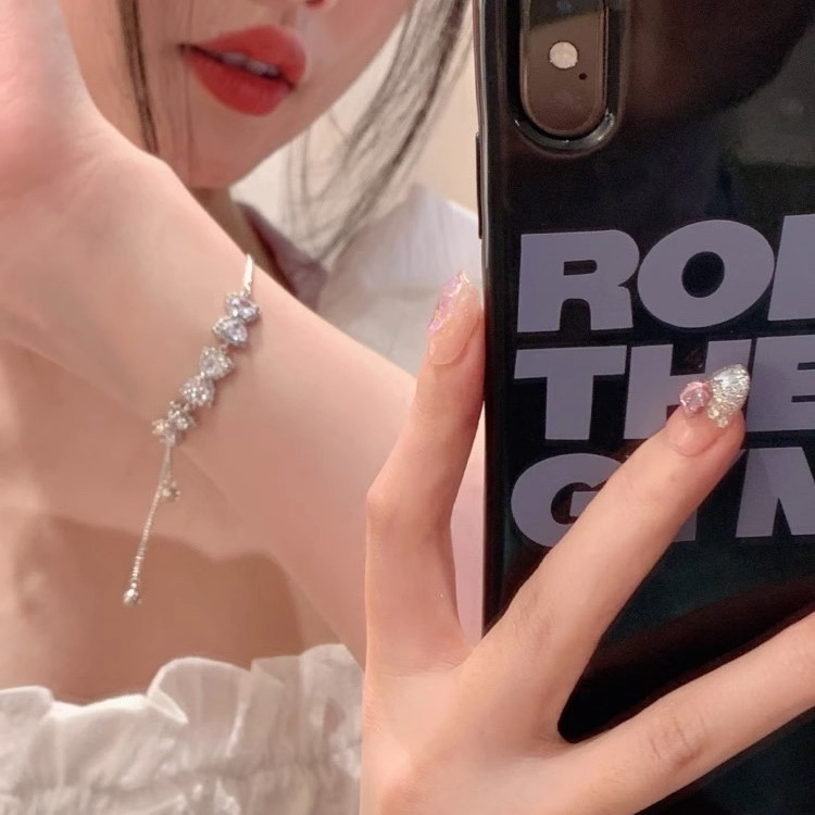 Vòng Tay Đính Nơ Zircon Màu Bạc Thời Trang Hàn Quốc Chất Lượng Cao Làm Quà Tặng Sinh Nhật Cho Học Sinh Nữ