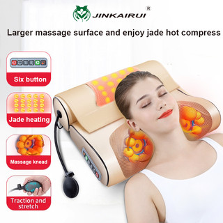 JINKAIRUI Gối mát xa Massage kết hợp Gối Túi khí Sưởi ấm Cổ Nhào Máy Massage