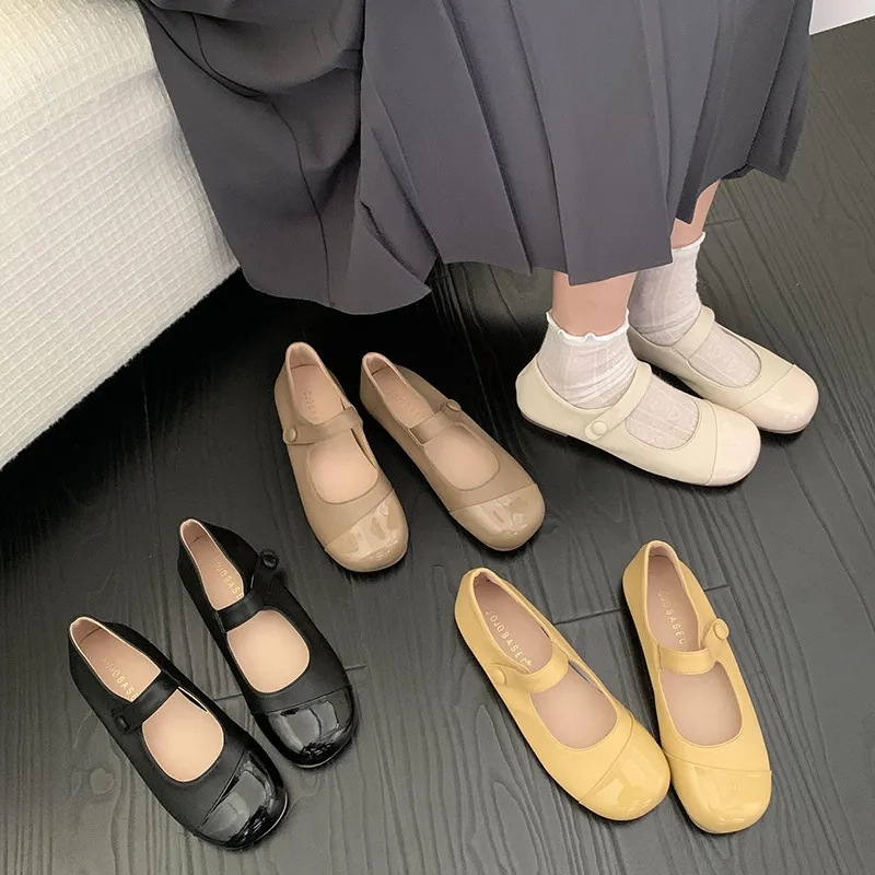 Giày Búp Bê Đế Mềm Phong Cách Retro Thời Trang Cho Nữ