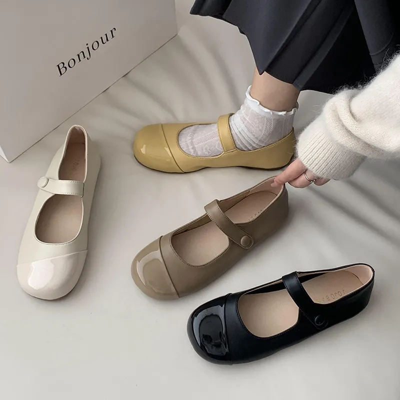 Giày Búp Bê Đế Mềm Phong Cách Retro Thời Trang Cho Nữ