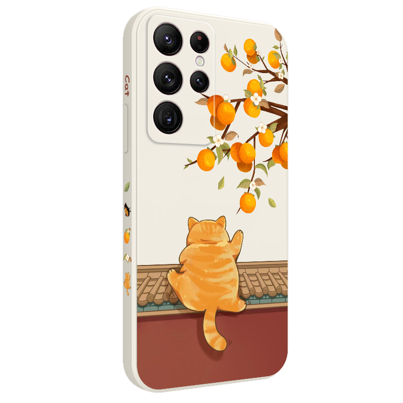 Bao Da Điện Thoại Họa Tiết Mèo Leo Núi Cho samsung galaxy s23 s22 fe ultra plus Ốp