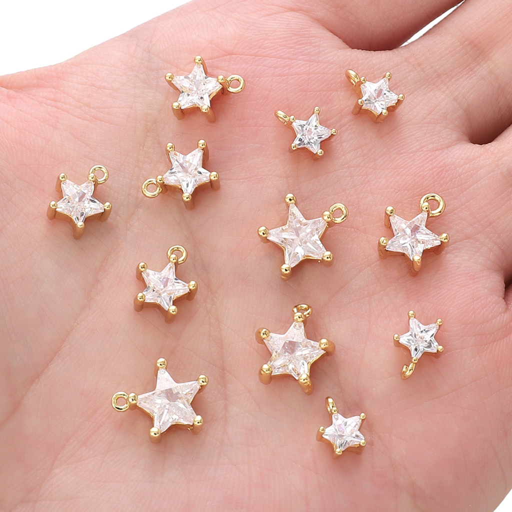1 Mặt Dây Chuyền Hình Ngôi Sao Năm Cánh Mạ Vàng 14k