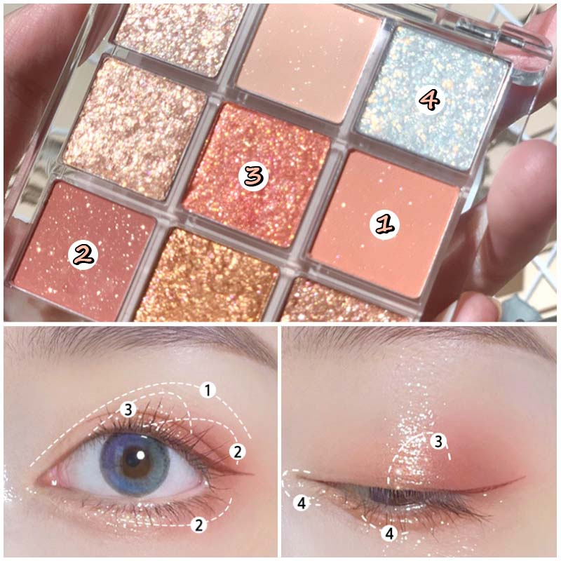 Bảng phấn mắt Derf 9 màu sắc tông đất socola