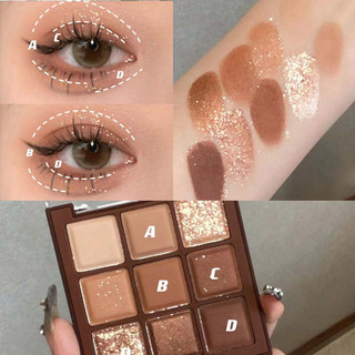Bảng phấn mắt Derf 9 màu sắc tông đất socola