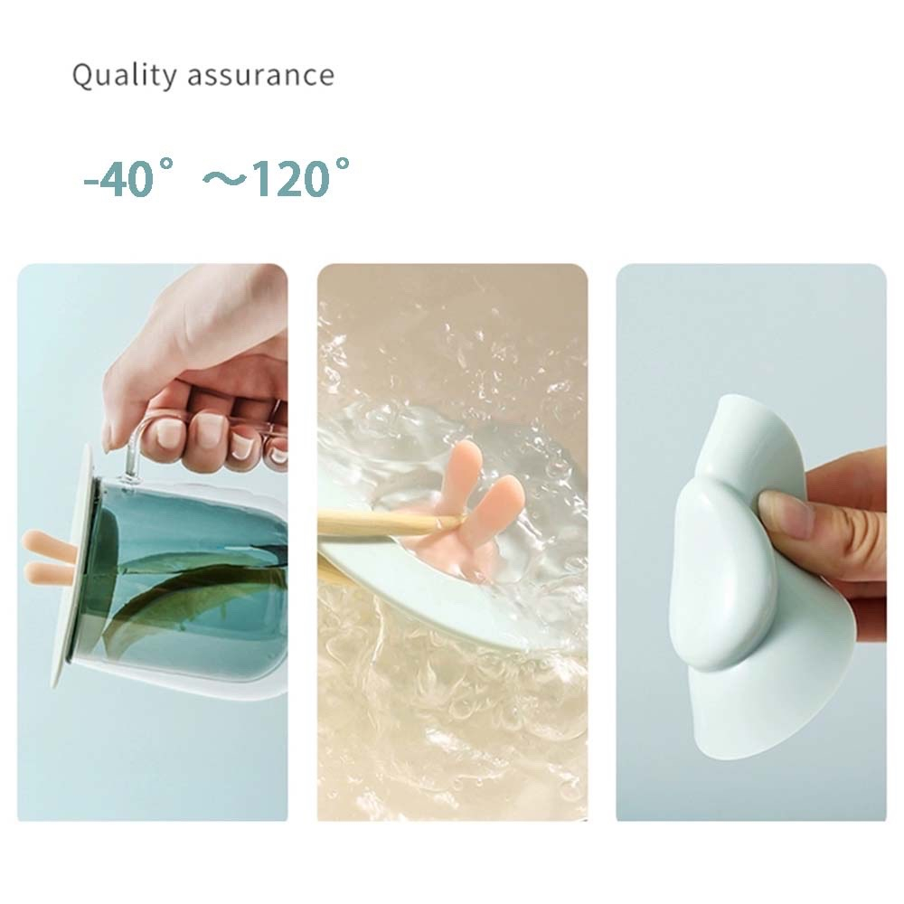 Nắp Đậy Cốc Trà Bằng Silicone Chống Bụi Chống Rò Rỉ Hình Tai Thỏ Đáng Yêu