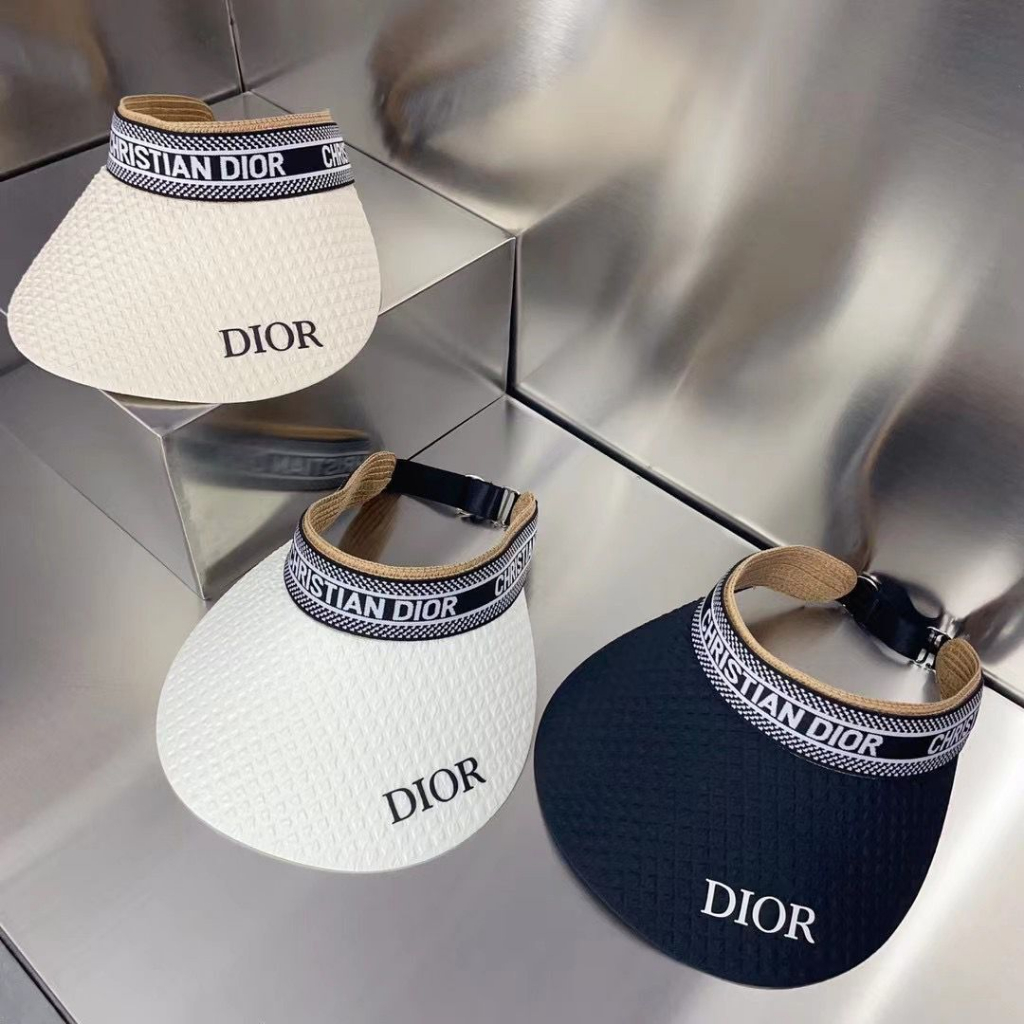 Mũ Cói Chống Dior Nắng Đi Biển Hở Chóp Thoáng Khí Thời Trang Mùa Hè Phong Cách Hàn Quốc