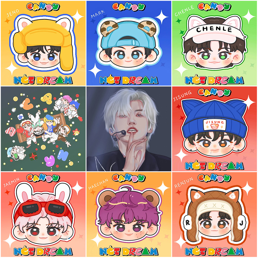 orfon NCT dream Tranh sơn dầu số hóa KÈM KHUNG mini nhỏ 20x20 cặp đôi theo yêu cầu phong cảnh anime phật giáo - Tranh tô màu theo số hóa