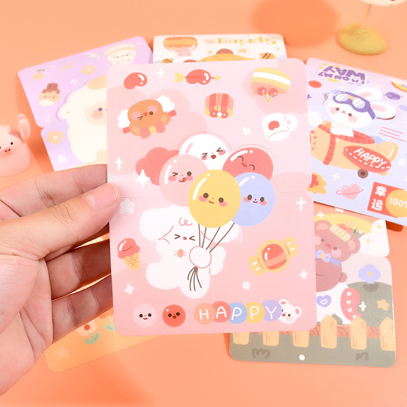 Thiệp Chúc Mừng Họa Tiết Động Vật Hoạt Hình Đáng Yêu Cho Bé