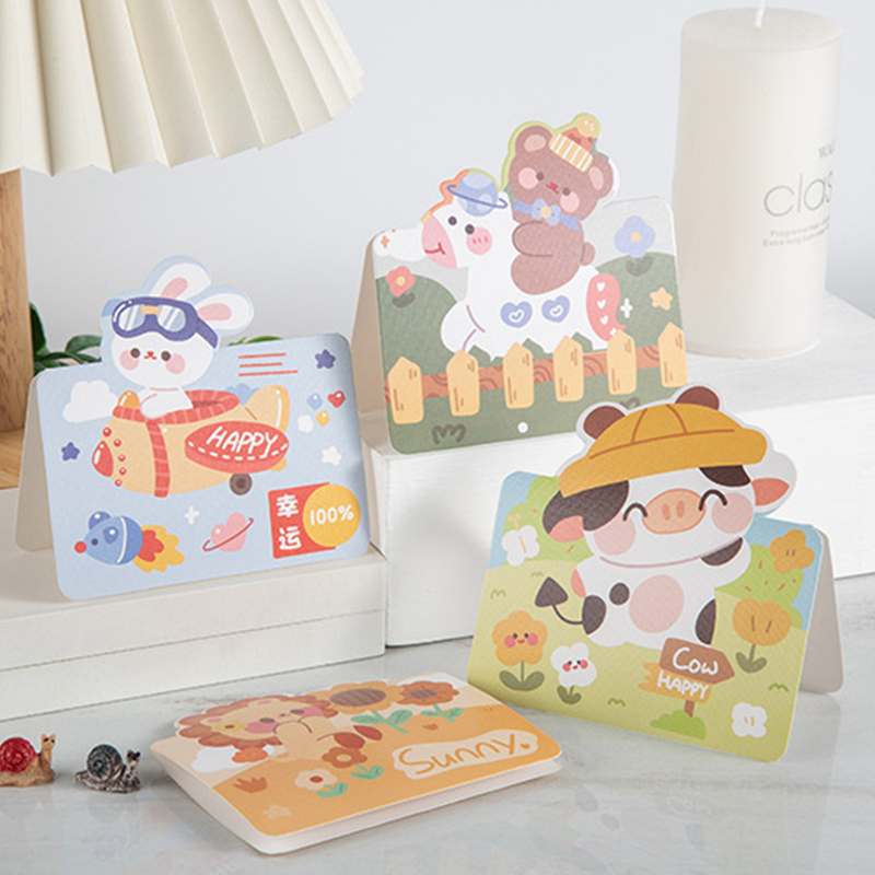 Thiệp Chúc Mừng Họa Tiết Động Vật Hoạt Hình Đáng Yêu Cho Bé