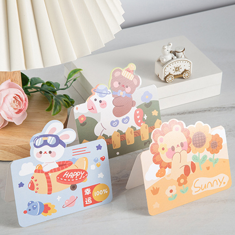 Thiệp Chúc Mừng Họa Tiết Động Vật Hoạt Hình Đáng Yêu Cho Bé