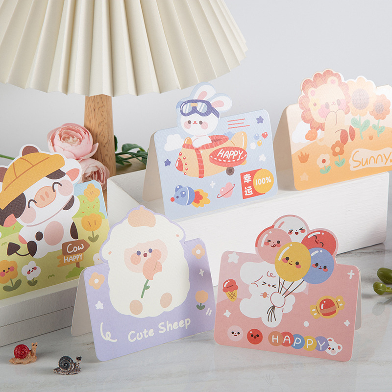 Thiệp Chúc Mừng Họa Tiết Động Vật Hoạt Hình Đáng Yêu Cho Bé