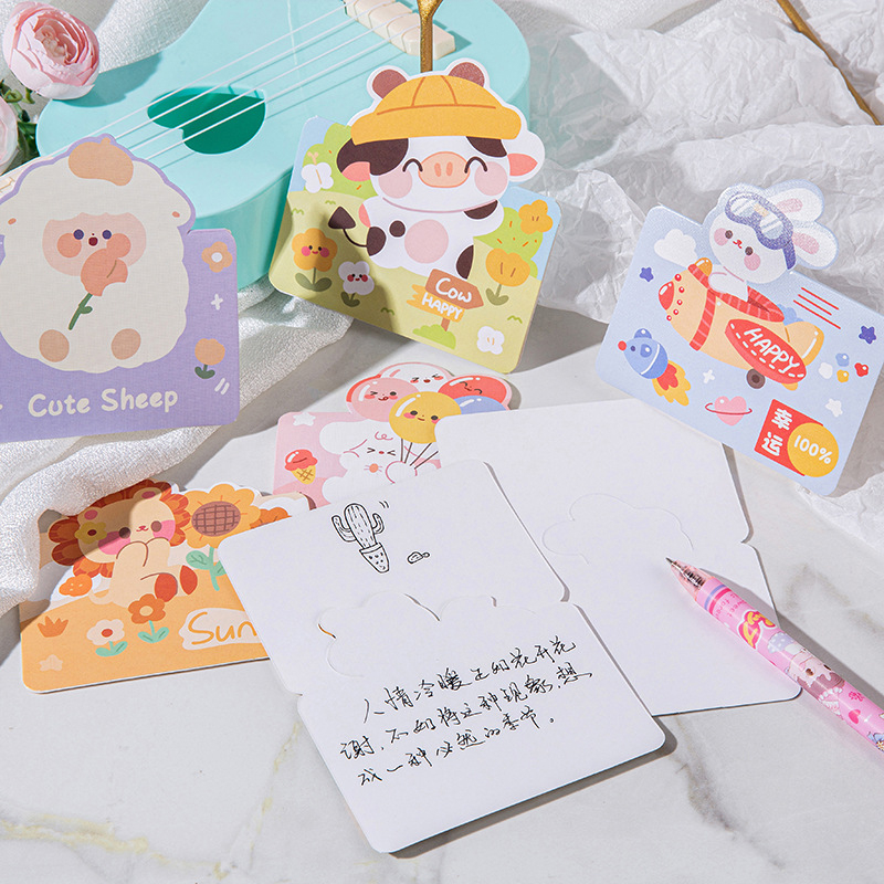 Thiệp Chúc Mừng Họa Tiết Động Vật Hoạt Hình Đáng Yêu Cho Bé