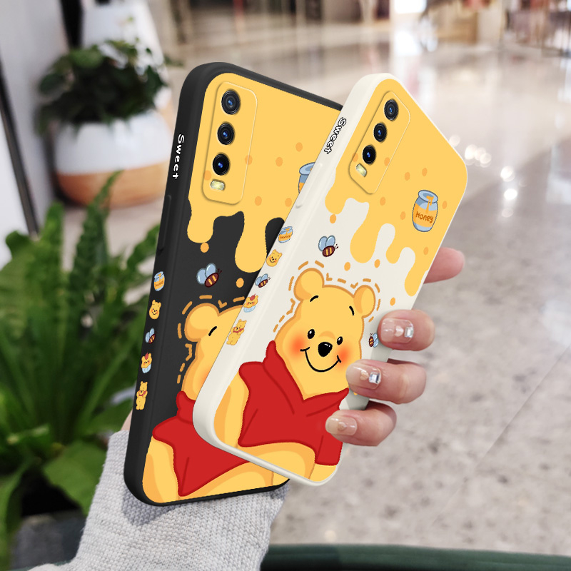 Ốp Điện Thoại Hình Gấu Và Mật Ong Cho VIVO Y20i Y20 Y20S Y30 Y50 Y33S Y22 Y22S Y35